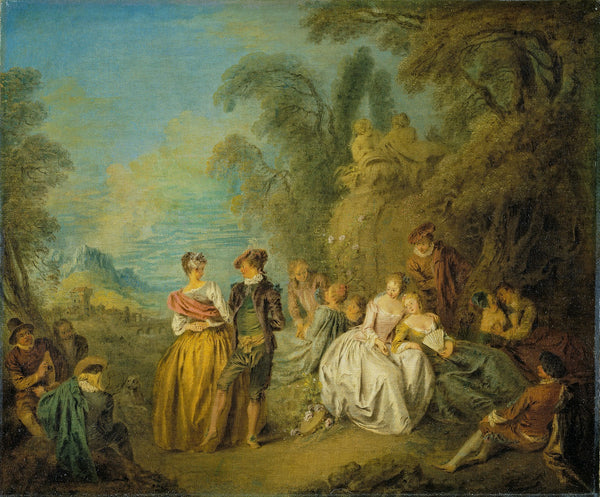 Fête galante with a Dancing Couple c 1725