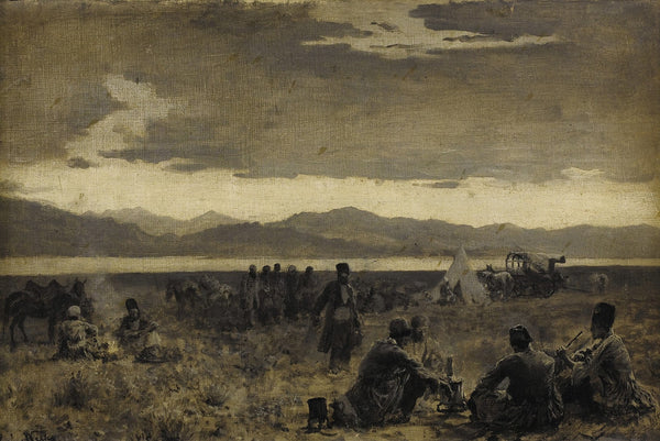 Early Morning Camp Near The Shore of Lake Urumiyah circa 1892