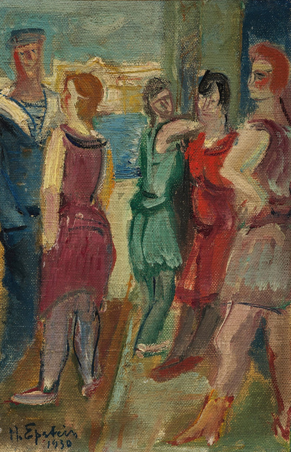 Femmes et marins sur le port 1930