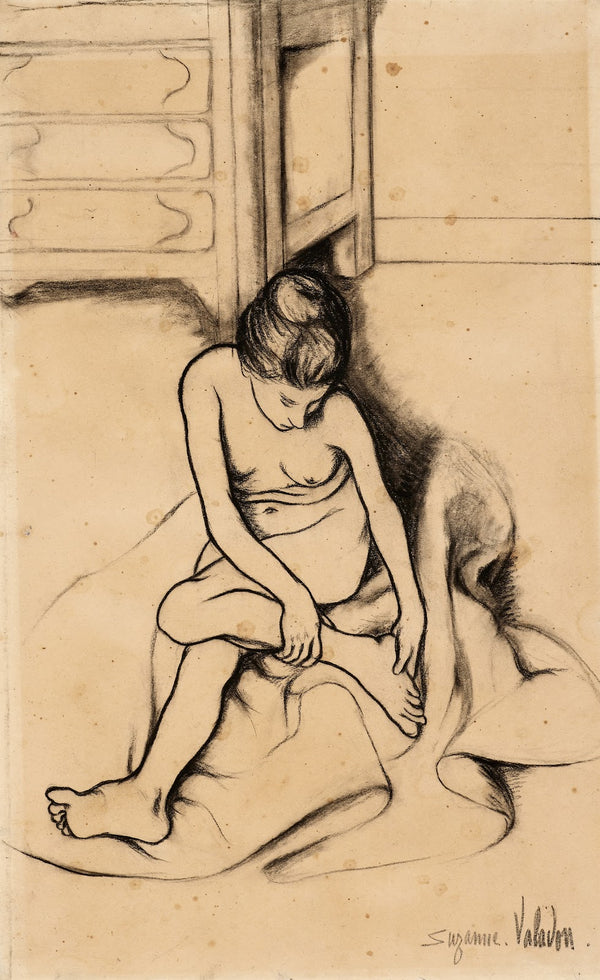 Nu assis se tenant le pied circa 1905