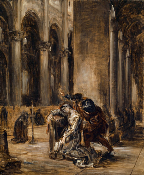 Gretchen in the Church Goethe Faust Part I scene in the cathedral 1850