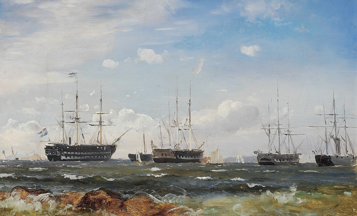 Svenske orlogsskibe ud for Göteborg 1861