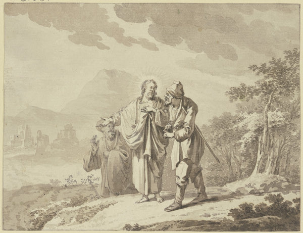 Christus und die Jünger auf dem Wege nach Emmaus